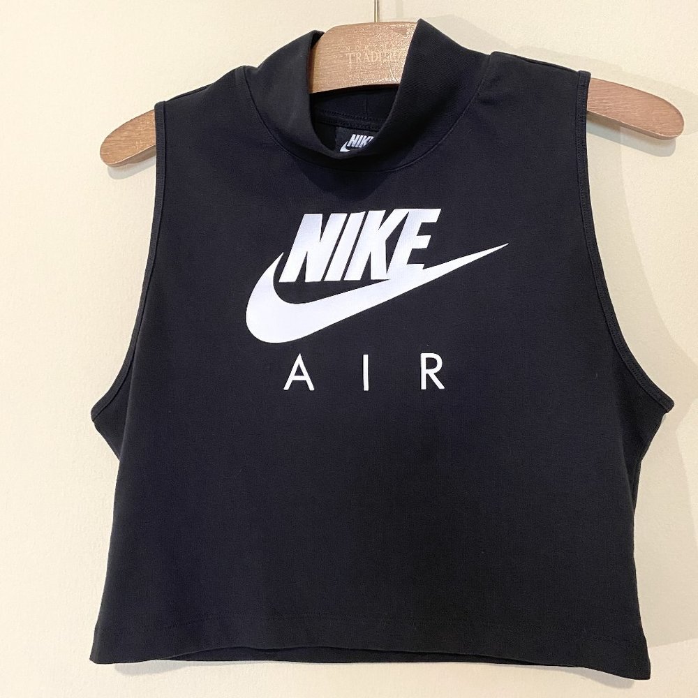 Nike Swoosh Logo Mock Neck Crop Tank Top